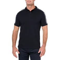 Armani Exchange Men's Short Sleeve Jacquard Logo Polo Shirt, DEEP NAVY, L