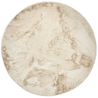 benuta Fellteppich Dave, rund, Höhe: 21 mm, Kunstfaser, Berber, Ethno-Style, Wohnzimmer weiß Ø 80 cm x 21 mm