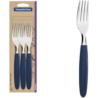 Tramontina Ipanema Tischgabel-Set, Dunkelblau, Edelstahl, 3 Stück