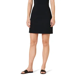 Amazon Essentials Damen A-Linien-Minirock aus Ponte zum Hineinschlüpfen, Schwarz, L