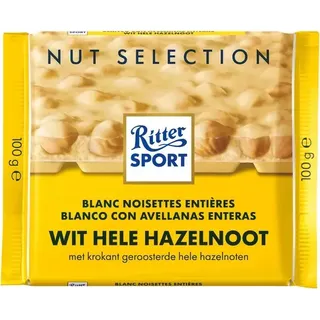 Ritter Sport - Weißes ganzes Haselnusstablet 100gr | 10 Stück