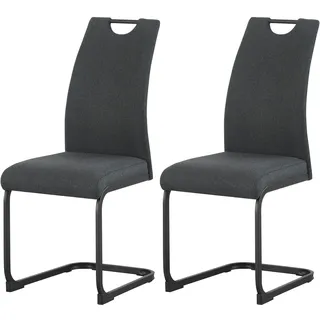 xonox.home Schwingstuhl Hanna Webstoff anthrazit 2er Set