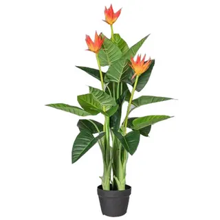 P & B Kunstpflanze , Orange , Kunststoff , 40 cm , inkl. Topf , Dekoration, Blumen & Blumentöpfe, Kunstpflanzen