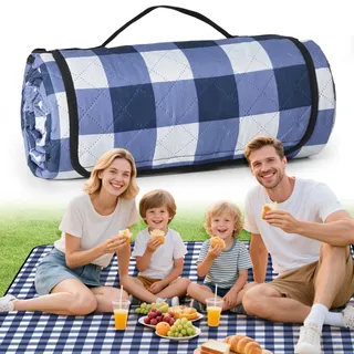 Ergohortus Picknickdecke Wasserdicht, Extra große Picknickmatte 200x200 cm