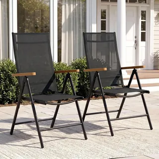 clevich Gartenstuhl Hochlehner 2er Set 0 x 0 x 0 cm teakbraun