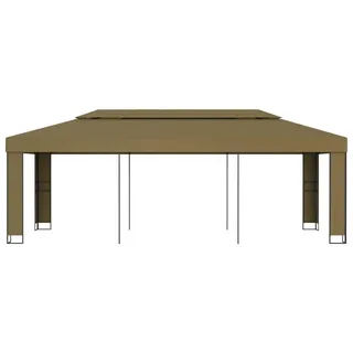 vidaXL Pavillon mit Doppeldach 3x6 m Taupe 180 g/m2 - Taupe