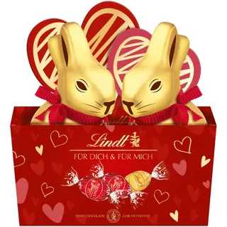 Lindt Goldhase im Nest Herz mit zartschmelzenden Füllungen 195g