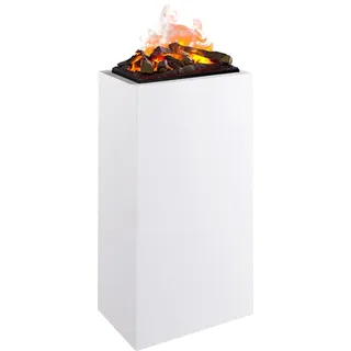 Elektrokamin BALDERIA Ikaros - Standsäule - Weiß, hoch - Weiß