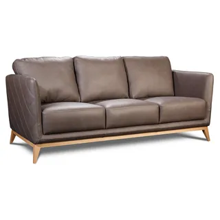Leder Design Couch Polster Sitz 3+1+1 Garnitur Sofa Garnituren Kunstleder Sofas - Braun