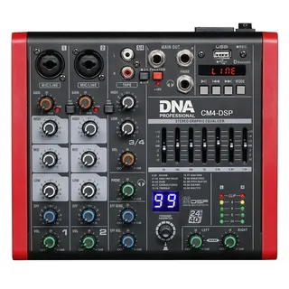 Dna Professional Dna Cm4-dsp Usb Mp3 Bluetooth Phantom Audiomischer - Black