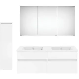 Puris Badezimmer , Weiß Hochglanz , Holzwerkstoff , 2 Schubladen , 150 cm , Goldenes M, Made in Germany , hängend , Badezimmer, Badmöbelsets & Badmöbelserien, Badmöbel-Sets