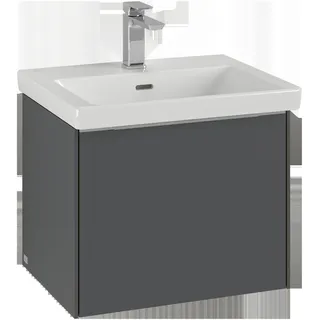 Villeroy & Boch Subway 3.0 Waschbeckenunterschrank, LED-Beleuchtung, 1 Auszug, 523x429x448mm, C579L0AB, Farbe: Front/Korpus: Black Oak, Griff: Aluminium glänzend