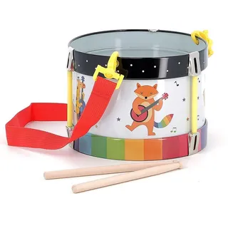 Vilac - Regenbogentrommel – Andy Westface – Musikinstrument – Spielzeug aus Metall und Holz – Iniation mit Klängen und Rhythmen – Verstellbarer Gurt – für Kinder ab 3 Jahren