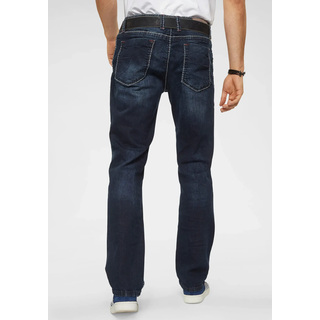 Straight-Jeans CAMP DAVID "NI:CO:R611", Herren, Gr. 38, Länge 32, blau (schwarz, used), Denim/Jeans, Obermaterial: 99% Baumwolle, 1% Elasthan, straight fit, Jeans Straight-Jeans, mit markanten Steppnähten