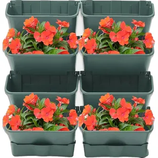 Vertikaler Gartenpflanzer, Tragfähigkeit 3kg, Wasserkapazität 350ml, Anzahl der Pflanzer 8, Abmessungen 30cm x 10cm x 10cm, Materialien PP und Silikon