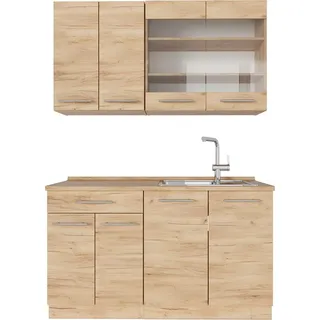 Vicco Singleküche Fame-Line, 140 cm , AP Eiche, Goldkraft Eiche/Goldkraft Eiche