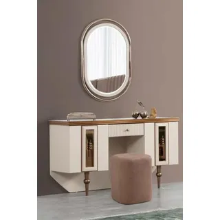 Schminktisch Kommode Konsole Kommoden Holz Modern Schlafzimmer Beige - Beige