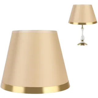 E27 Stoff Lampenschirm, Europäischer Stil Einfacher Lampenschirm Verschleißfeste Dekoration Lampenabdeckung für Tischlampe Stehleuchten(Gold)
