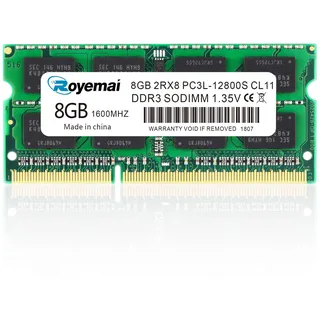 8GB DDR3L 1600MHz PC3-12800 1.35V 2Rx8 Dual Rank 204 Pin CL11 Unbuffered Non-ECC SODIMM Laptop/Notizbuch Arbeitsspeicher Module Upgrade