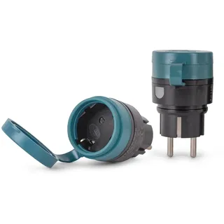 Entac Ferngesteuerte IP44-Steckdose, 2er-Set IP44-Steckdosen mit RC