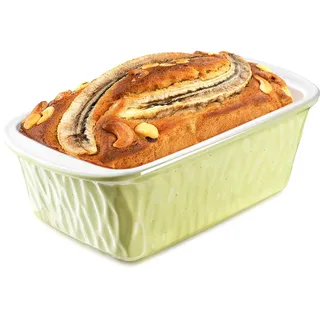 NUTRIUPS Kastenform aus Keramik, 28 cm x 15 cm x 9 cm, rechteckig, zum Backen, Porzellan, antihaftbeschichtet, Brotbackform (Gelb)