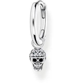 Thomas Sabo Damen Einzel Creole geschwärzt Totenkopf Zirkonia 925 Sterlingsilber CR706-643-14