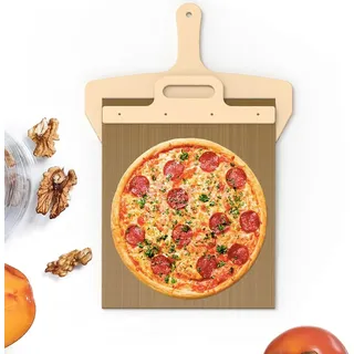Sliding Pizza Peel - Schiebe Pizzaschaufel - Verschiebbarer Pizzaschieber mit Antihaftbeschichtung und Griff (55 * 35cm),