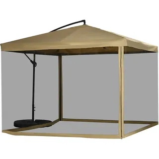 Outsunny Ampelschirm 295 x 295 cm Beige