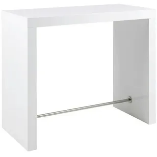 SalesFever Bartisch »Hochtisch im eleganten Stil« Edle Querstrebe in Chromoptik aus rostfreiem Stahl,
