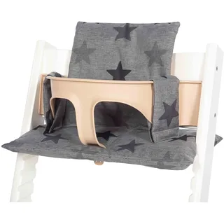 Dooky - Kinderstuhl Kissen Set Grey Stars - 100% Polyester - Kissen-Set für Kinder & Baby - Universal
