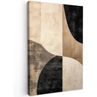 MuchoWow Leinwandbild Abstrakt - Flugzeuge - Schwarz - Rund Wanddeko Schlafzimmer 60x90 cm , Beige , Textil , Kiefer , Rechteckig , 60x90 cm , FSC 100% , gerahmt , Bilder & Rahmen, Bilder, Leinwandbilder