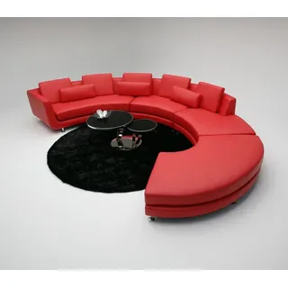 Rote Rund Couch Ecksofa Wohnlandschaft Rundsofa Polster Garnitur Sofas Couchen