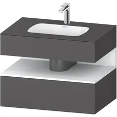 Duravit Qatego Einbauwaschtisch mit Konsolenwaschtischunterbau, 800x550x600mm, Nische Weiß Matt, QA4785018, Farbe: Graphit Matt/mit Nischenbeleuchtung