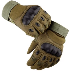 GES Motorradhandschuhe, Männer Vollfinger-Motorradhandschuhe Touchscreen-ATV-Motocross-Rennhandschuhe (Armeegrün, XL)