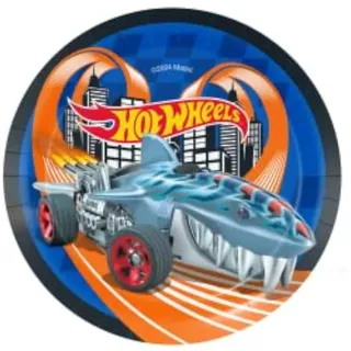 BeenSmile, HOT WHEELS 8 Teller 18 cm, Einwegteller für Kindergeburtstage, Artikel zur Dekoration von Themenpartys