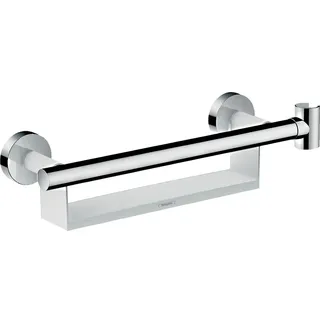Hansgrohe Haltegriff Comfort weiß/chrom mit Brausenhalter und Ablage