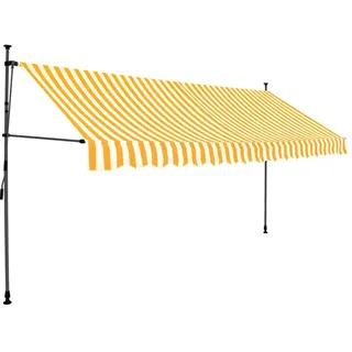 vidaXL Einziehbare Markise Handbetrieben mit LED 350 cm Weiß Orange - Orange