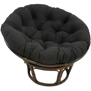 Dunkelblaues Papasansesselkissen, 80 x 80 cm, Polster-Bodenkissen für Drehstuhl, runder Polyrattan-Sessel, 100 cm Durchmesser, 10-12 cm dick
