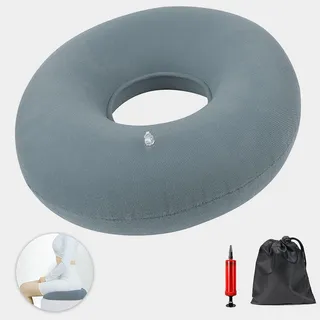 JHY Hämorrhoiden Sitzkissen Polyester, Aufblasbares Sitzkissen, Orthopädisches Rundkissen, fur Hämorrhoiden,Steißbeinschmerzen, Schwangerschaft.