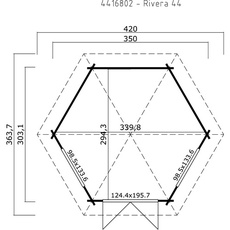 Bild von Pavillon »Rivera«, (Set, Inklusive Fussbodenbretter zum verlegen), BxT: 363,7x420 cm Fichtenholz,
