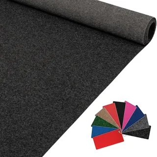 ANRO Teppich Läufer Messeteppich Meterware Anthrazit 2000x100 cm | Zuschneidbar als Meterware · Strapazierfähig · Zuschneiden · Eventteppich