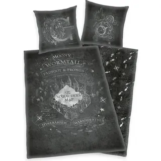 Herding Harry Potter Karte des Rumtreibers Wende Bettwäsche 2tlg 135 x 200 cm 80 x 80 cm