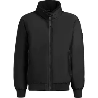 khujo Outdoorjacke "Outdoorjacke Ginster" ohne Kapuze Herren Winterjacke mit Teddyfleece-Besatz und magnetischen Details, schwarz