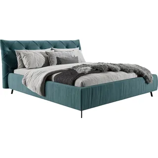 Leonique Polsterbett »Elloree, in 4 Breiten bis 200cm, auch in Leder« Kopfteilhöhe 105 cm, belastbar bis 280 kg, auch in Überlänge 220cm, blau