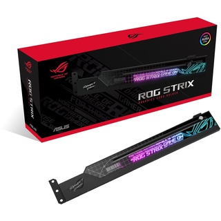 ASUS ROG Strix ARGB Grafikkarten Halterung (GPU Halter, AURA Sync ARGB Beleuchtung, anpassbare Größe, einfache Montage, kompatibel mit ATX-Gehäusen, schwarz)