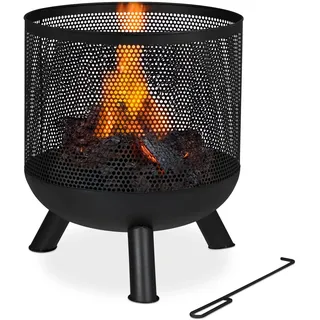 Relaxdays Feuerkorb Ø 44 cm Schwarz