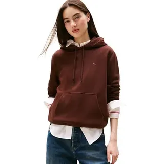 Tommy Jeans Damen Hoodie Flag Regular Fit, Braun (Rich Brown), M