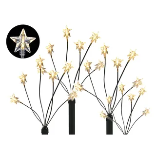 LED Gartenleuchtstäbe STERN 4er Set - Balkon Weihnachts Deko Außen