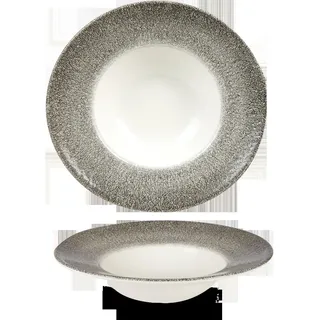 Churchill Super Vitrified Studio Prints Raku Quartz Black Teller Tief 28cm, 12 Stück