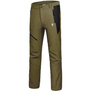 Little Donkey Andy Herren Winter Wanderhose Skihose Trekkinghose Snowboardhose, Softshell-Hose, Fleecegefüttert und wasserabweisend Olivgrün L